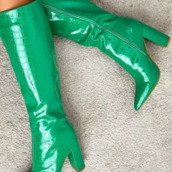 Women's Knee High Boots Chunky Heel Pointy Toe -UK Winter Shoes Sales 2023 202205121909402686673