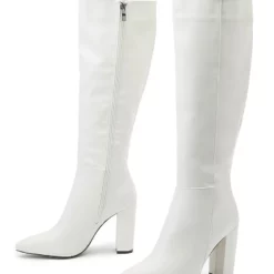 Women's PU Leather Chunky Heel Knee-High Boots -UK Winter Shoes Sales 2023 202206161128479966975