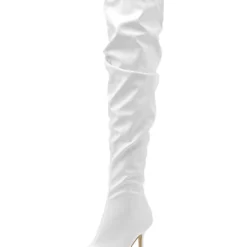 Women's Goblet Heel Thigh High Boots PU Leather