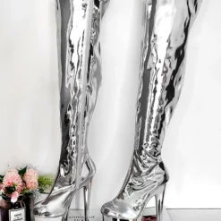 Women's Sexy Boots Silver Platform High Heel Thigh High Boots -UK Winter Shoes Sales 2023 202208031043147464962