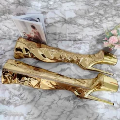 Women's Sexy Boots Silver Platform High Heel Thigh High Boots -UK Winter Shoes Sales 2023 202208031043155405789