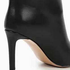 High Heel Booties Black PU Leather Pointed Toe Ankle Boots -UK Winter Shoes Sales 2023 202208031754006669783