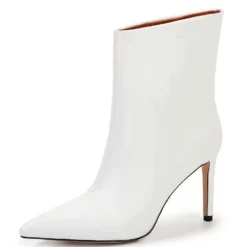 High Heel Booties Black PU Leather Pointed Toe Ankle Boots -UK Winter Shoes Sales 2023 202208031754012527537