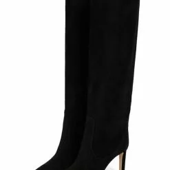 Women's Knee High Boots Black Stiletto Heel Wide Calf Boots -UK Winter Shoes Sales 2023 202208031754149429981