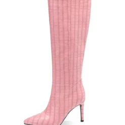 Women's Knee Boots PU Leather Stiletto Heel Knee High Boots -UK Winter Shoes Sales 2023 202208031754185231019