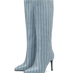 Women's Knee Boots PU Leather Stiletto Heel Knee High Boots -UK Winter Shoes Sales 2023 202208031754189256332