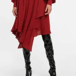 Women's Tigh High Boots Black Pointed Toe Stiletto Heel Bright Leather Over The Knee Boots -UK Winter Shoes Sales 2023 202208031756095702666