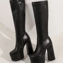 Women's Knee High Boots Platform Chunky Heel Knee Boots 21 Women's Knee High Boots Platform Chunky Heel Knee Boots -UK Winter Shoes Sales 2023 202208041416235771429