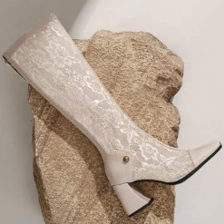 Women's Patent PU Upper Chunky Heel Knee-High Boots 16 Women's Patent PU Upper Chunky Heel Knee-High Boots -UK Winter Shoes Sales 2023 202208041416344313169