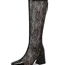 Women's Patent PU Upper Chunky Heel Knee-High Boots 20 Women's Patent PU Upper Chunky Heel Knee-High Boots -UK Winter Shoes Sales 2023 202208041416350741826