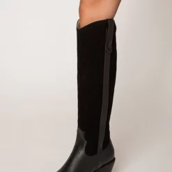 Women's Western Boots Patchwork Chunky Heel Knee High Boots -UK Winter Shoes Sales 2023 20220804141639463554