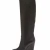Women's PU Leather Wedge Heel Knee-High Boots -UK Winter Shoes Sales 2023 202208081555165336369