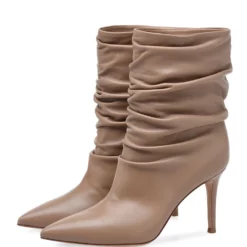 Women's Slouch Boots Pointed Toe High Heel Ankle Boots -UK Winter Shoes Sales 2023 202208081555314655873