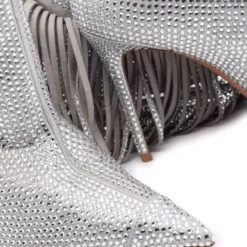 Women's Wide Calf Boots Rhinestones Pointed Toe Stiletto Heel Knee High Boots -UK Winter Shoes Sales 2023 202208081556591019159