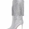 Women's Wide Calf Boots Rhinestones Pointed Toe Stiletto Heel Knee High Boots -UK Winter Shoes Sales 2023 202208081556599536490