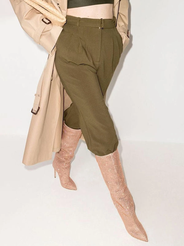 High Heel Wide Calf Boots Women Rhinestones Pointed Toe Stiletto Knee High Boots Sexy Party Shoes 9 High Heel Wide Calf Boots Women Rhinestones Pointed Toe Stiletto Knee High Boots Sexy Party Shoes - Image 7