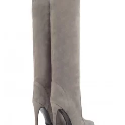 Women 's Wide Calf Boots Suede Stiletto Heel Knee High Boots 18 Women 's Wide Calf Boots Suede Stiletto Heel Knee High Boots -UK Winter Shoes Sales 2023 202208091331467618408