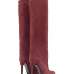 Women 's Wide Calf Boots Suede Stiletto Heel Knee High Boots 17 Women 's Wide Calf Boots Suede Stiletto Heel Knee High Boots -UK Winter Shoes Sales 2023 202208091331471259432