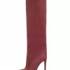 Women 's Wide Calf Boots Suede Stiletto Heel Knee High Boots -UK Winter Shoes Sales 2023 202208091331478598790