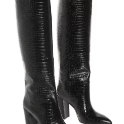 Women's Knee Length Boots Black Pointed Toe High Heel Boots -UK Winter Shoes Sales 2023 20220809133305890897