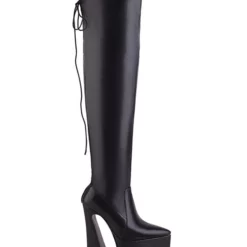 Women's Thigh High Boots Platform Pointed Toe Chunky Heel Lace Up Over The Knee Boots 18 Women's Thigh High Boots Platform Pointed Toe Chunky Heel Lace Up Over The Knee Boots -UK Winter Shoes Sales 2023 202209101616535864661