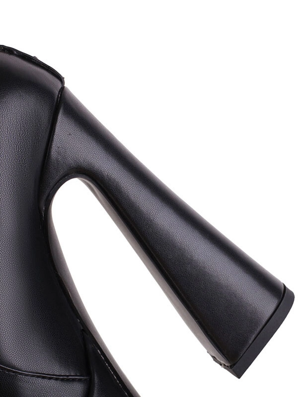 Women's Thigh High Boots Platform Pointed Toe Chunky Heel Lace Up Over The Knee Boots 11 Women's Thigh High Boots Platform Pointed Toe Chunky Heel Lace Up Over The Knee Boots - Image 9