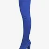 Women's Tigh High Boots Pointed Toe Chunky Heel Elastic Fabric