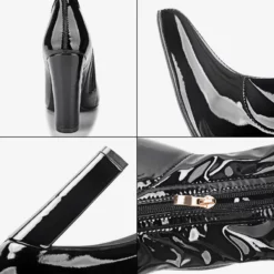 Women's Chunky Heel PU Leather Thigh High Boots -UK Winter Shoes Sales 2023 202210111432290213955