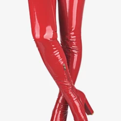 Women's Chunky Heel PU Leather Thigh High Boots -UK Winter Shoes Sales 2023 202210111432304689978