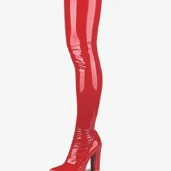 Women's Chunky Heel PU Leather Thigh High Boots -UK Winter Shoes Sales 2023 202210111432307839121
