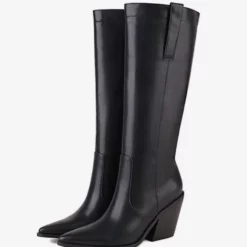 Women's Casual Chunky Heel Knee High Boots