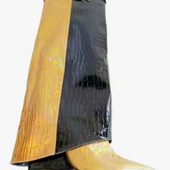 Women's Knee High Boots Pointed Toe PU Leather Wedge Heel Wide Calf Boots -UK Winter Shoes Sales 2023 202210181758509317372