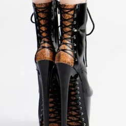 Sexy High Heel Boots Round Toe Lace Up Snake Print Stiletto Heel Rave Club Black Thigh High Boots Over The Knee Boots -UK Winter Shoes Sales 2023 202210261759183217049