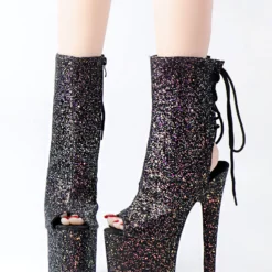 Women Sexy Boots Peep Toe Lace Up Stars Print Stiletto Heel Rave Club Black Thigh High Boots Over The Knee Boots -UK Winter Shoes Sales 2023 202210261759217136468
