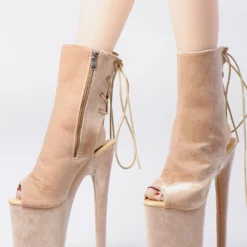 Sexy High Heel Boots Peep Toe Lace Up Stiletto Heel Rave Club Nude Thigh High Boots Over The Knee Boots -UK Winter Shoes Sales 2023 202210261759235403652