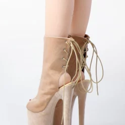 Sexy High Heel Boots Peep Toe Lace Up Stiletto Heel Rave Club Nude Thigh High Boots Over The Knee Boots -UK Winter Shoes Sales 2023 202210261759241686760