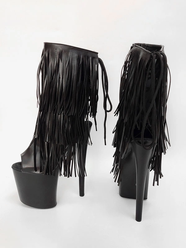 Women Sexy Boots Peep Toe Lace Up Chains Stripes Stiletto Heel Rave Club Thigh High Boots Over The Knee Boots Black 3 Women Sexy Boots Peep Toe Lace Up Chains Stripes Stiletto Heel Rave Club Thigh High Boots Over The Knee Boots Black