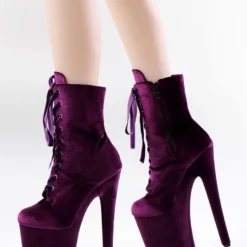 Women Sexy Boots Round Toe Lace Up Stiletto Heel Rave Club Purple Thigh High Boots Over The Knee Boots -UK Winter Shoes Sales 2023 202210261759405986372