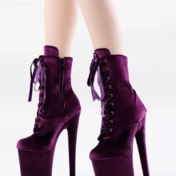 Women Sexy Boots Round Toe Lace Up Stiletto Heel Rave Club Purple Thigh High Boots Over The Knee Boots -UK Winter Shoes Sales 2023 202210261759408979053