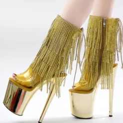 Women Sexy Boots Peep Toe Lace Up Printed Stiletto Heel Rave Club Gold Thigh High Boots Over The Knee Boots -UK Winter Shoes Sales 2023 202210261759430584663