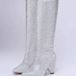 Women's Party Shoes Rhinestones Knee High Boots Cone Heel 8 Women's Party Shoes Rhinestones Knee High Boots Cone Heel -UK Winter Shoes Sales 2023 20221111114214977266
