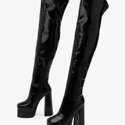 Black Over The Knee Boots Women Platform Chunky Heel Thigh High Boots 14 Black Over The Knee Boots Women Platform Chunky Heel Thigh High Boots -UK Winter Shoes Sales 2023 202211181707501923760