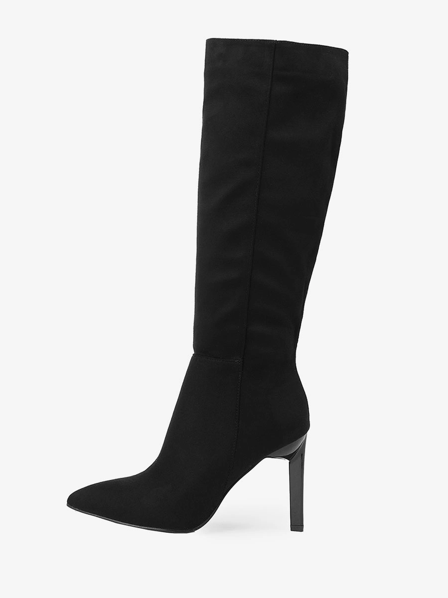 Black Knee High Boots Women Pointed Toe Stiletto Heel Knee Length Boots 6 Black Knee High Boots Women Pointed Toe Stiletto Heel Knee Length Boots - Image 4