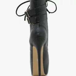 Sexy High Heel Boots Black Almond Toe Buckle Lace Up Stiletto Heel Rave Club Boots 14 Sexy High Heel Boots Black Almond Toe Buckle Lace Up Stiletto Heel Rave Club Boots -UK Winter Shoes Sales 2023 202211181708010227310