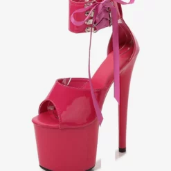 Sexy Pole Dance Shoes High Heel Platform Lace Up Pleaser Boots -UK Winter Shoes Sales 2023 202212071831386254685