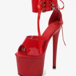 Sexy Pole Dance Shoes High Heel Platform Lace Up Pleaser Boots -UK Winter Shoes Sales 2023 202212071831398317574