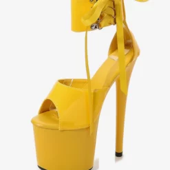 Sexy Pole Dance Shoes High Heel Platform Lace Up Pleaser Boots -UK Winter Shoes Sales 2023 202212071831409853310