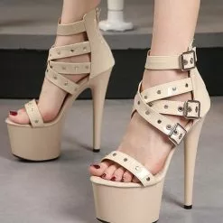 Sexy Pleaser Boots Black Platform Strappy High Heel Pole Dance Shoes -UK Winter Shoes Sales 2023 20221207183151404375