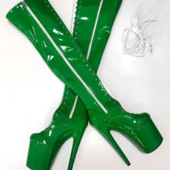 Sexy High Heel Boots Round Toe Lace Up Zipper Stiletto Heel Rave Club Pole Dance Shoes -UK Winter Shoes Sales 2023 202301161655368002075