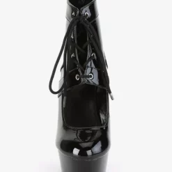 Sexy High Heel Boots Round Toe Lace Up Buckle Stripes Stiletto Heel Rave Club Pole Dance Shoes -UK Winter Shoes Sales 2023 202301171033315387777